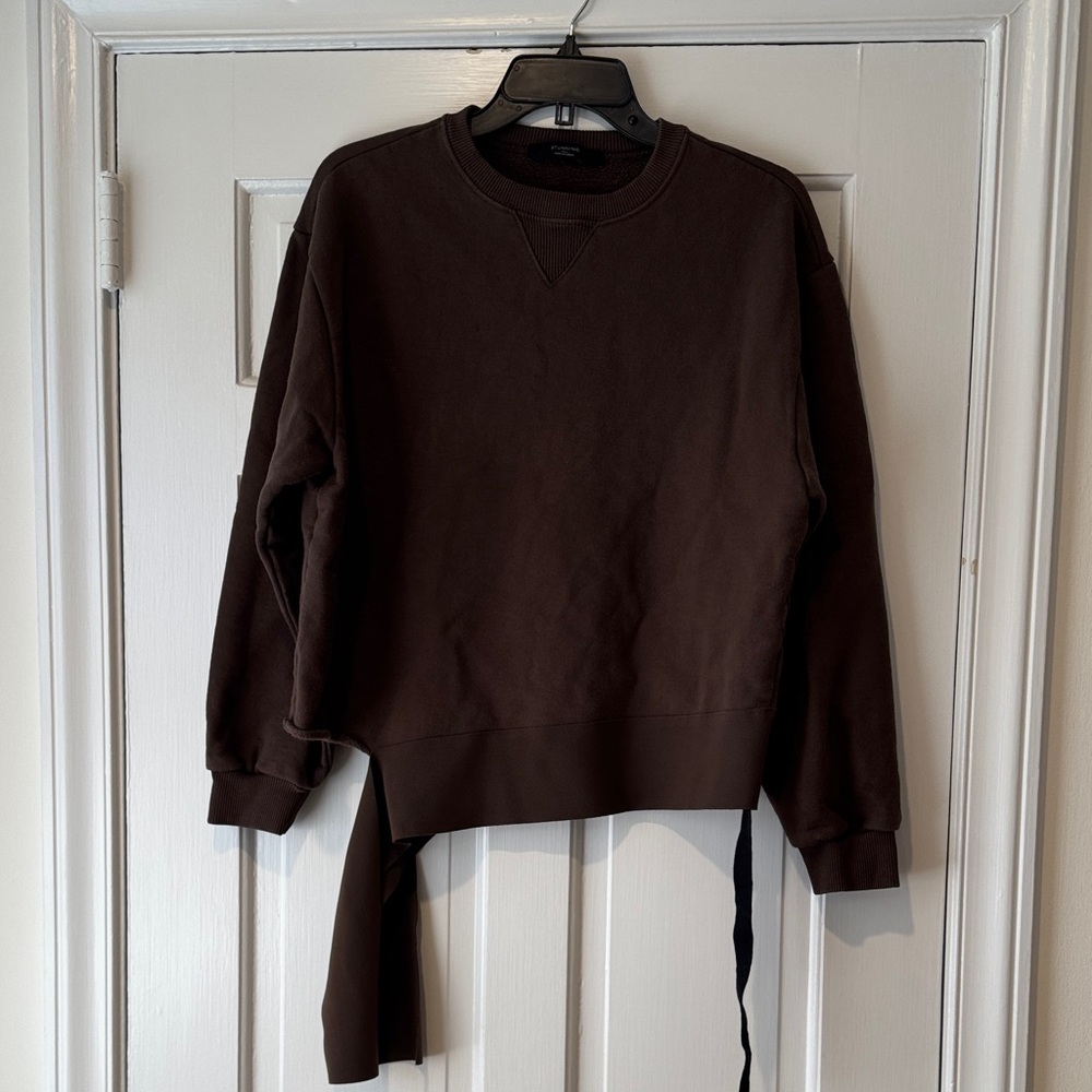 Stunning cotton sweatshirt top with ribbon detail